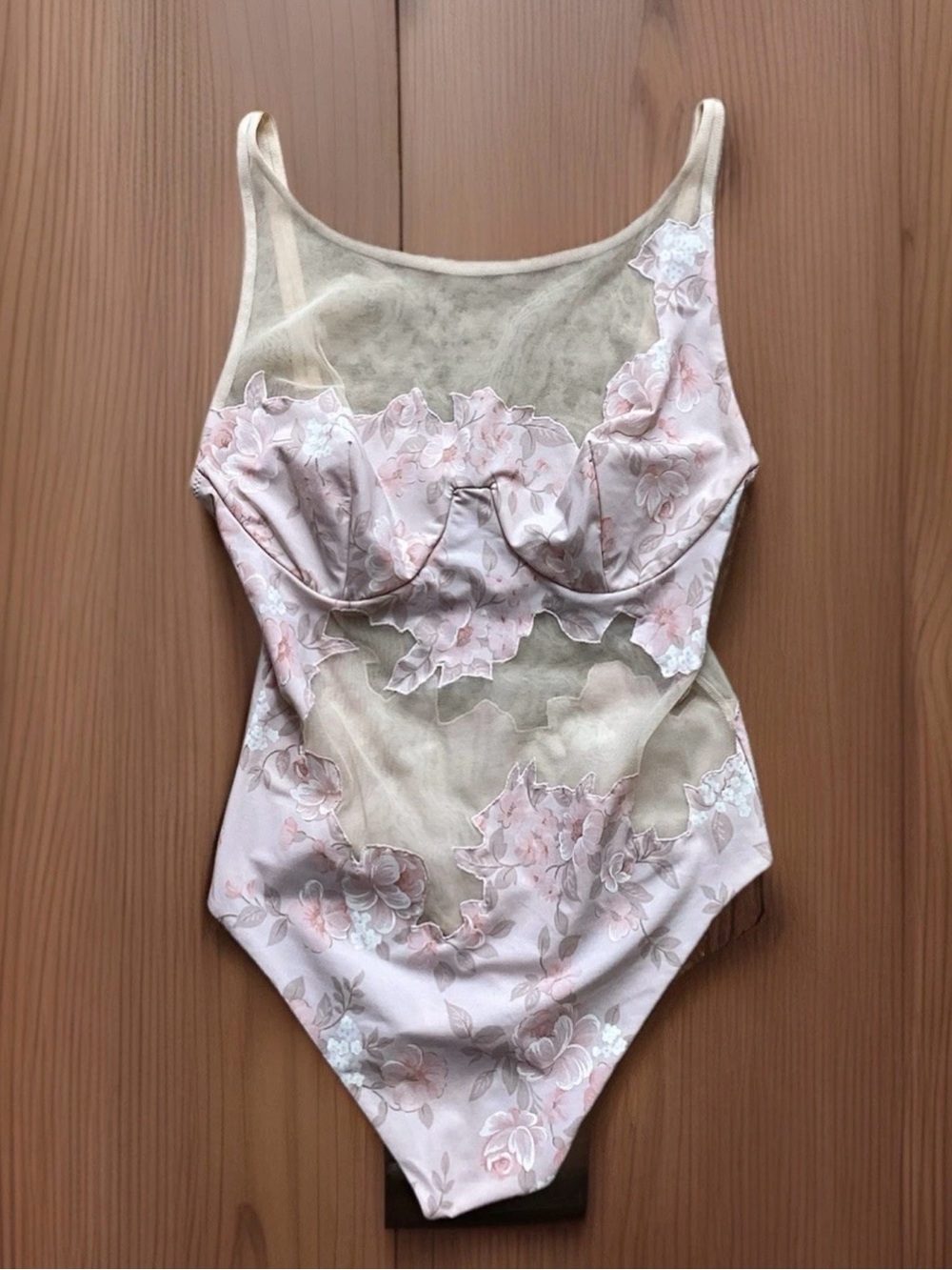 La Perla-4 Body Suit Size 38 Floral Pink